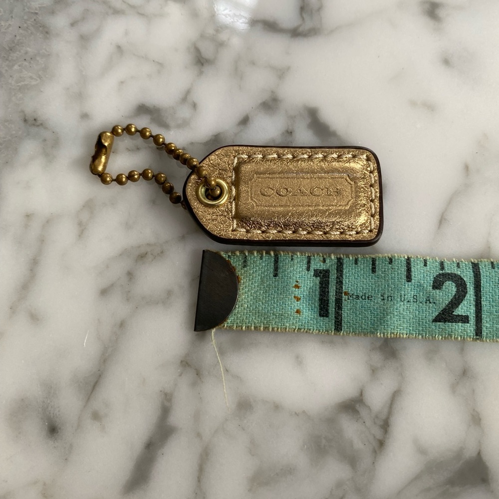 Coach Metallic Gold Leather Hang Tag - Picture 3 of 3